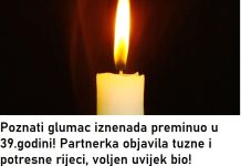 Poznati glumac iznenada preminuo u 39.godini! Njegova partnerka objavila tužne i potresne riječi! (FOTO)