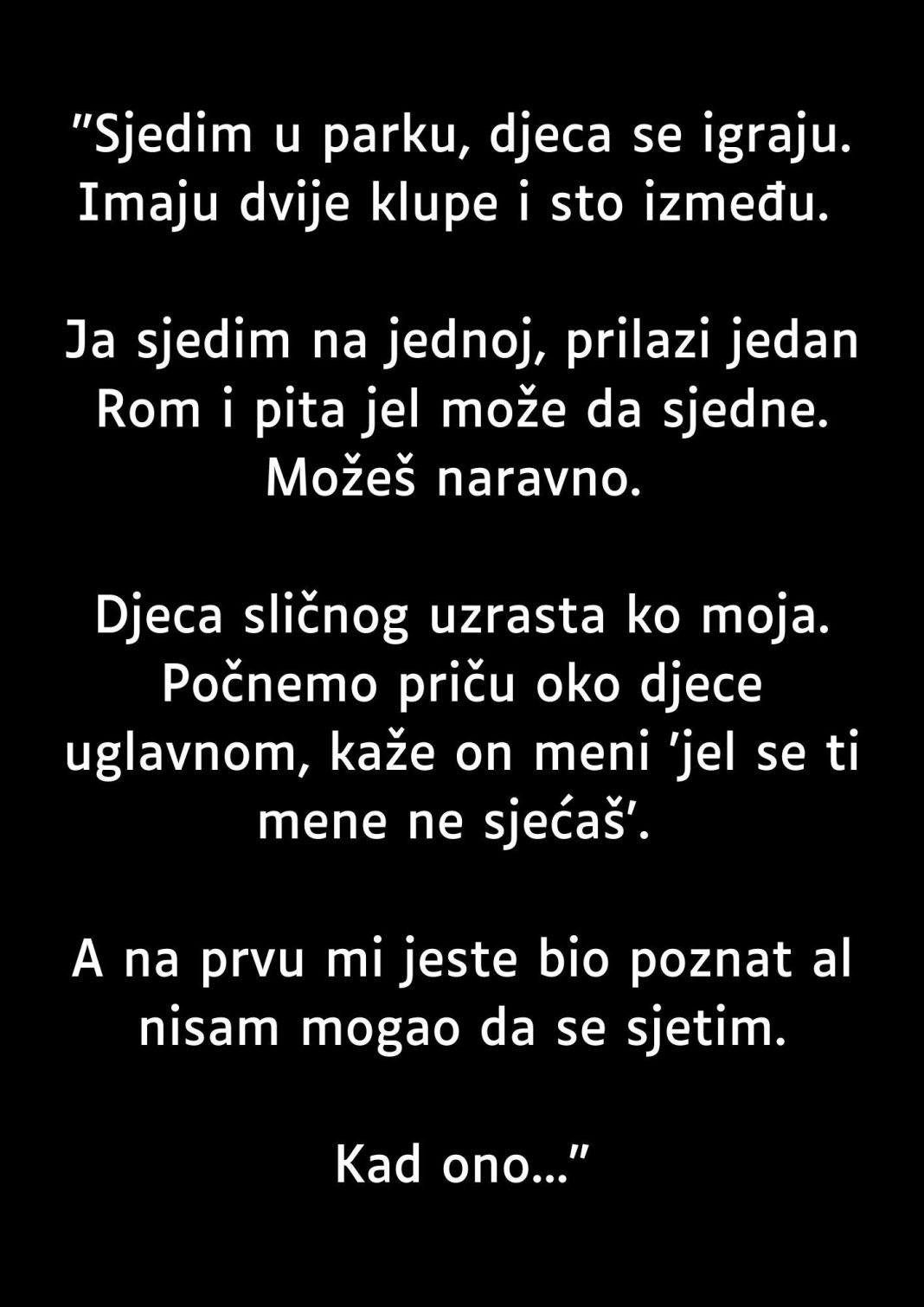 “Sjedim u parku, djeca se igraju. Imaju dvije klupe i sto između” - featured image