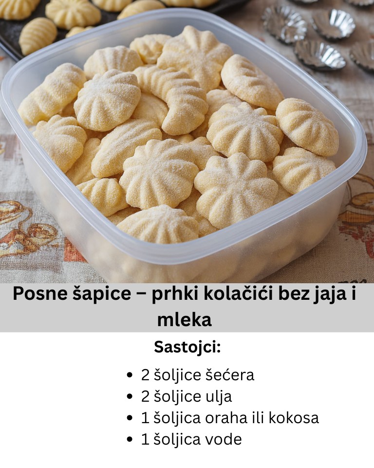 POSNE ŠAPICE – Prhki KOLAČIĆI bez jaja i mleka sa mjerama na ŠOLJICE… - featured image POSNE ŠAPICE – Prhki KOLAČIĆI bez jaja i mleka sa mjerama na ŠOLJICE… - featured image